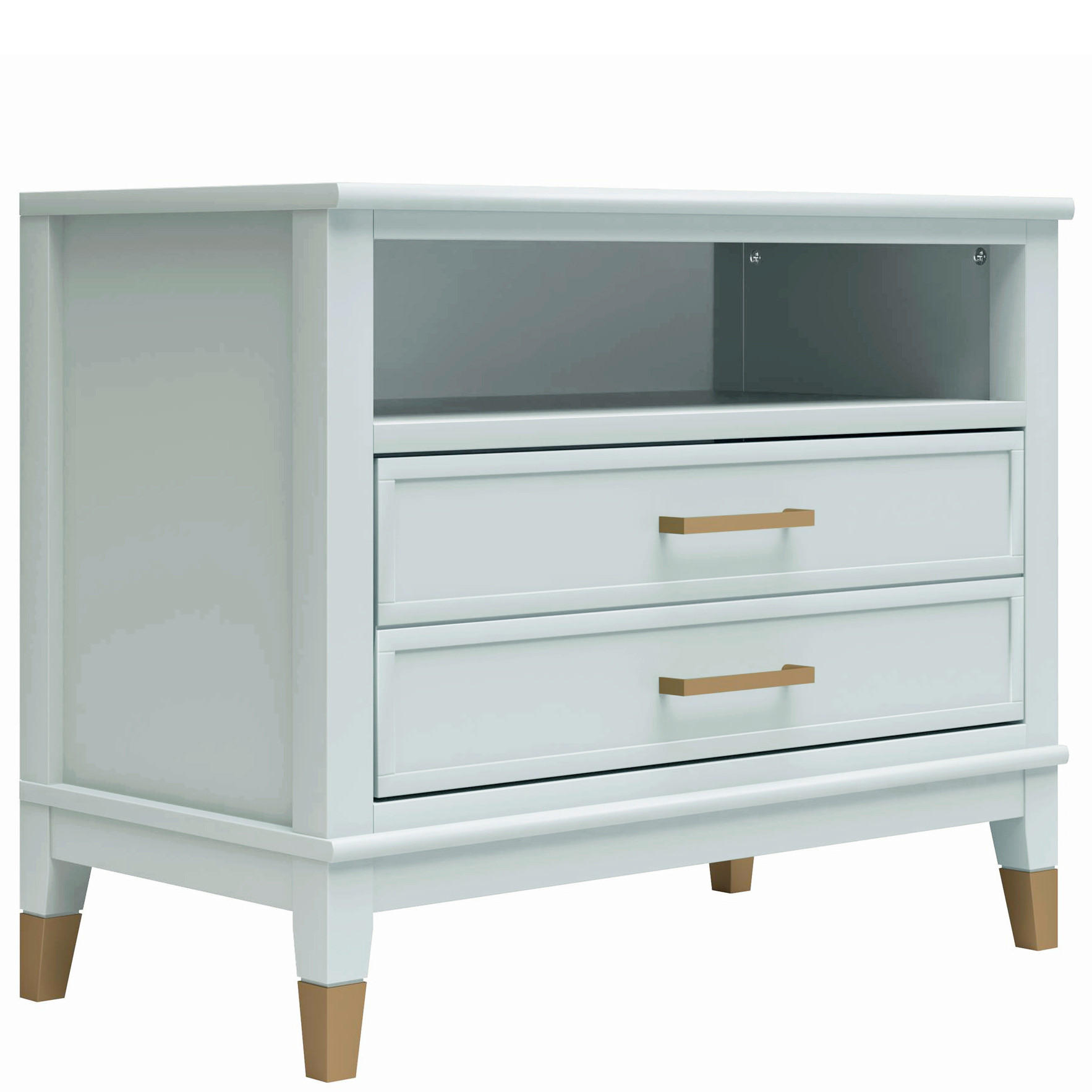 NACHTTISCH 76/61/40 cm  in Grün  - Messingfarben/Grün, Design, Holzwerkstoff/Metall (76/61/40cm) - MID.YOU