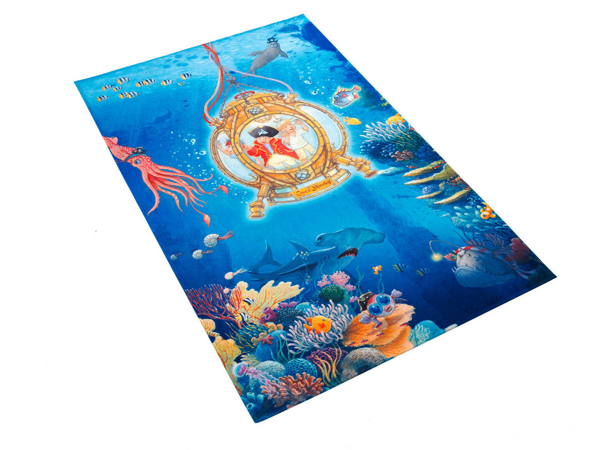 KINDERTEPPICH 100/160 cm Captn Sharky  - Blau/Dunkelblau, Trend, Kunststoff/Textil (100/160cm)