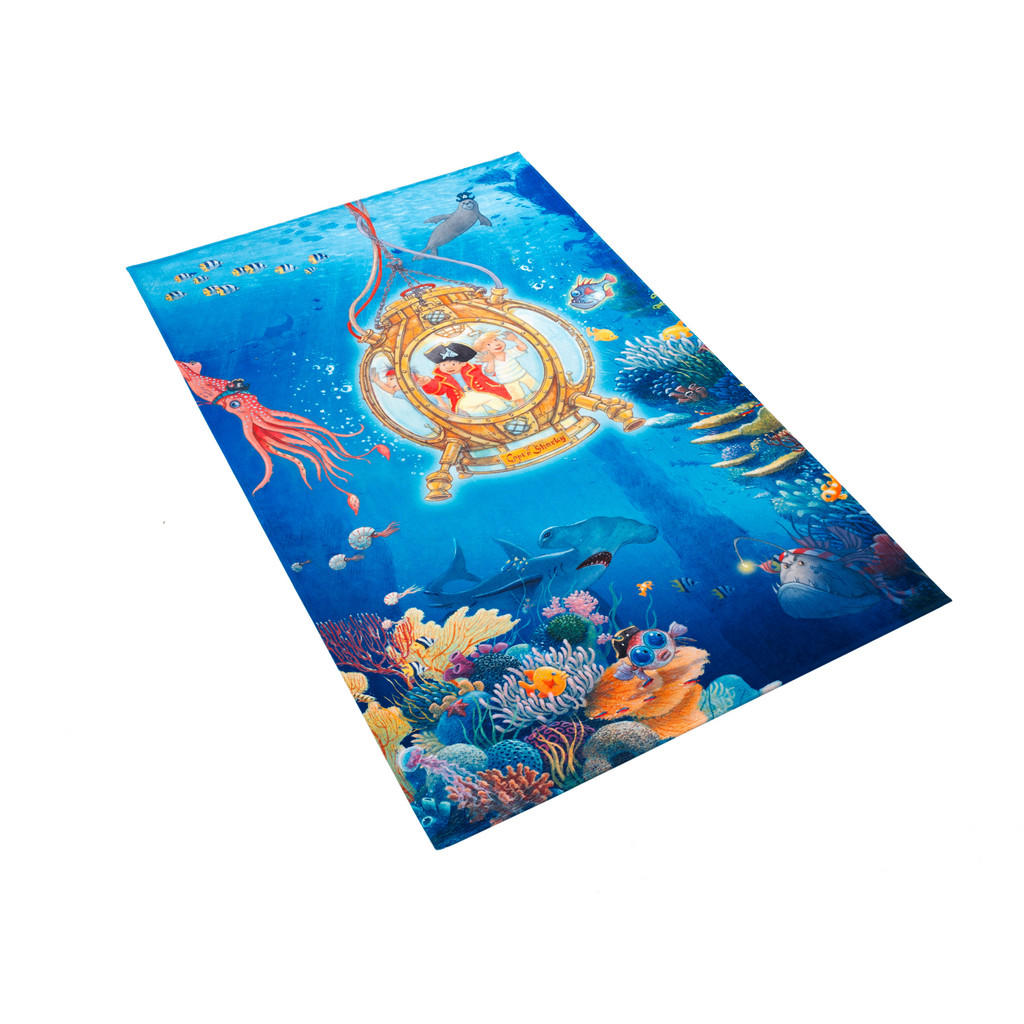 Thumbnail - Xxxl Kinderteppich Captn Sharky, Blau, Hellblau, Dunkelblau, Textil, Pirat, rechteckig, 100x160 cm, Oeko-Tex® Standard 1...