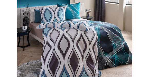 BETTWÄSCHE Satin 200/200 cm - Blau, KONVENTIONELL (200/200cm) - Esposa
