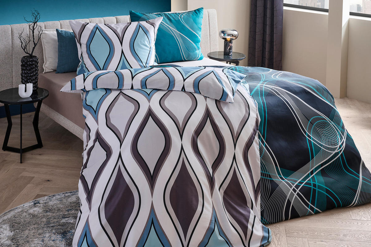 BETTWÄSCHE Satin 140/200 cm  - Blau, KONVENTIONELL (140/200cm) - Esposa