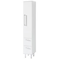 HOCHSCHRANK 30/175/30 cm  - Chromfarben/Weiß, Design, Glas/Holzwerkstoff (30/175/30cm) - Novel