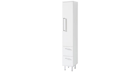 HOCHSCHRANK 30/175/30 cm - Chromfarben/Weiß, Design, Glas/Holzwerkstoff (30/175/30cm) - Novel