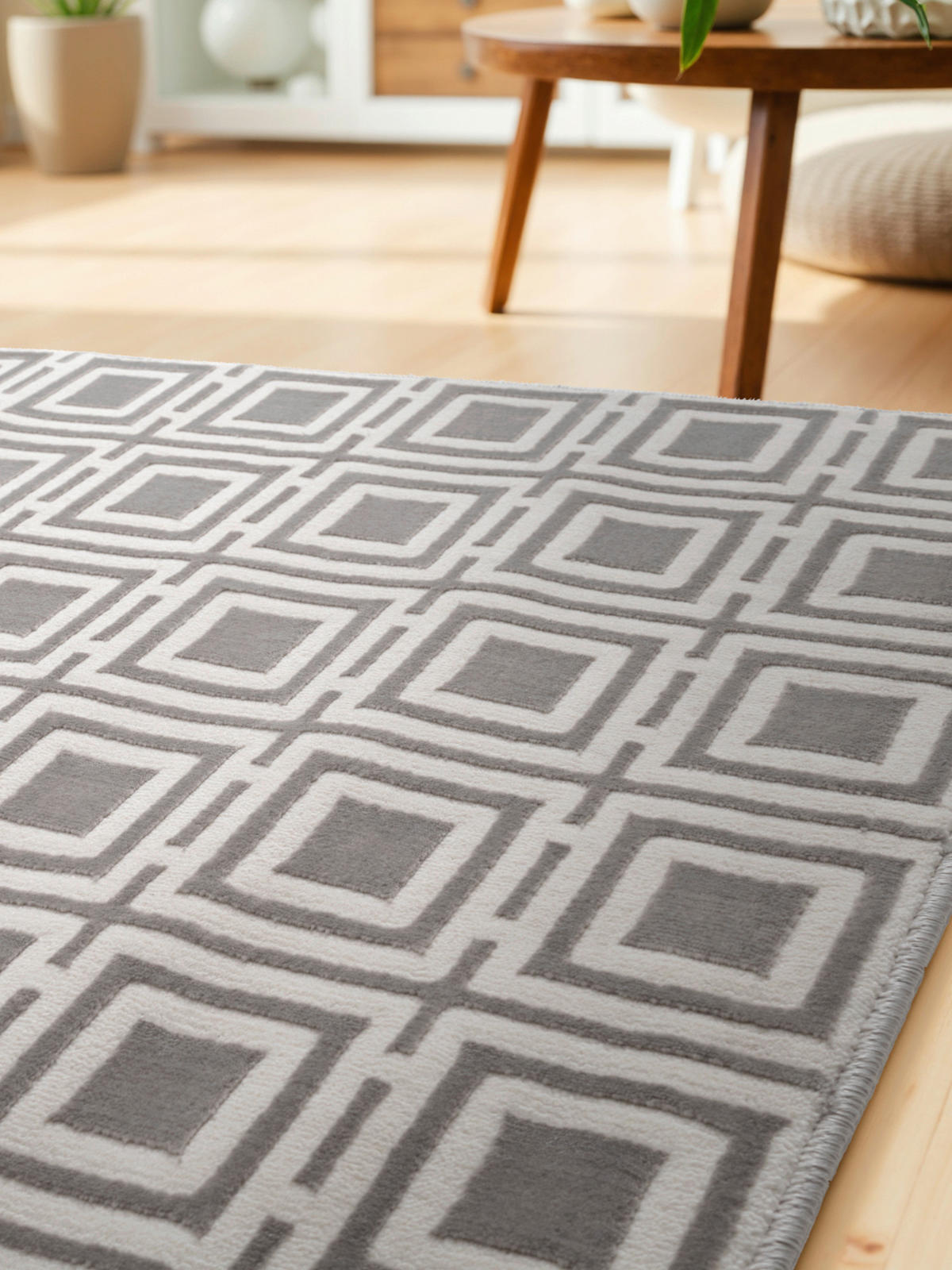 LÄUFER 80/240 cm Perles  - Creme/Grau, Design, Kunststoff (80/240cm) - Elle Decoration