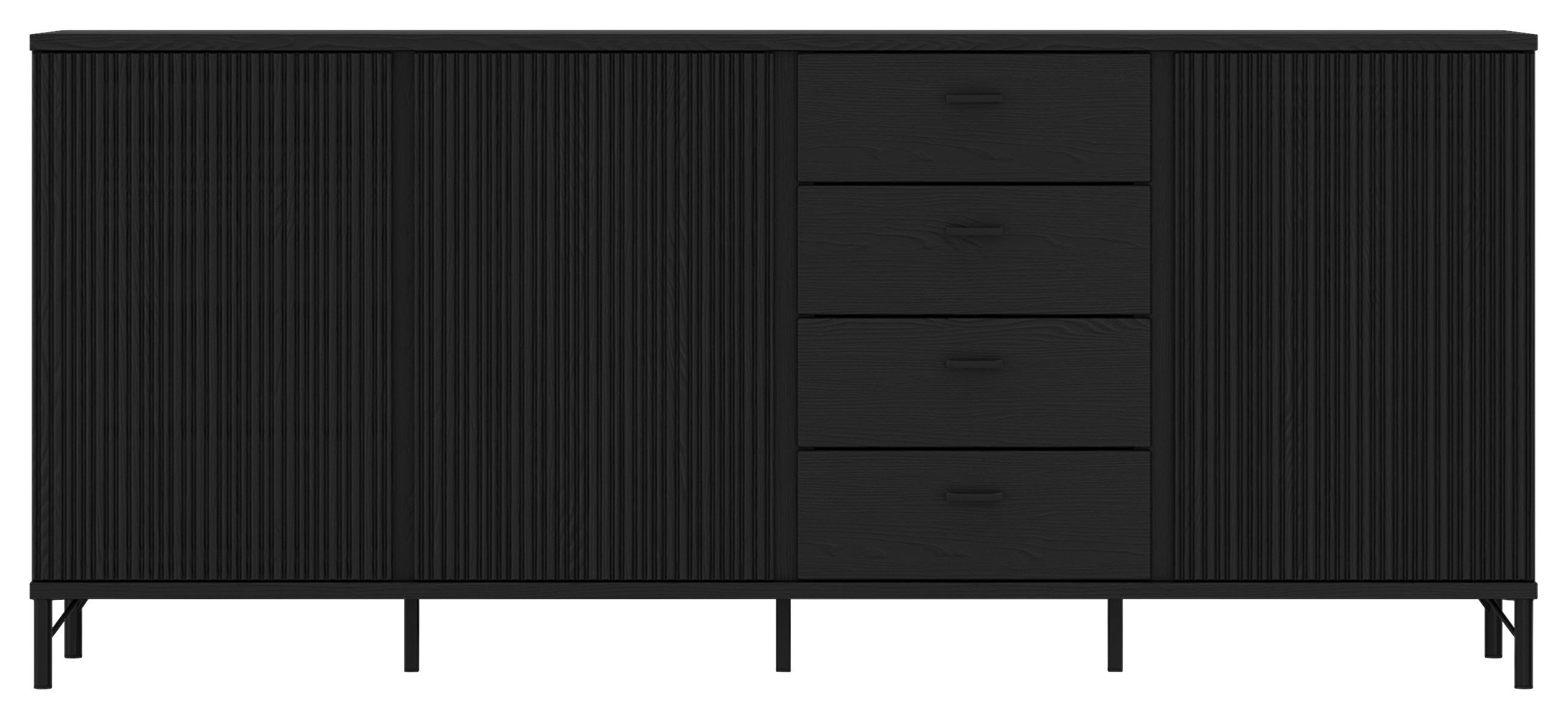 Sideboard Lusaka Schwarz B: 200 Cm