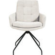 ARMLEHNSTUHL  Stoffauswahl, Typenauswahl, Sitzfläche 360° drehbar, Gestellauswahl Cord  - Schwarz/Weiß, Design, Textil/Metall (63/90/69cm) - Johann Jakob
