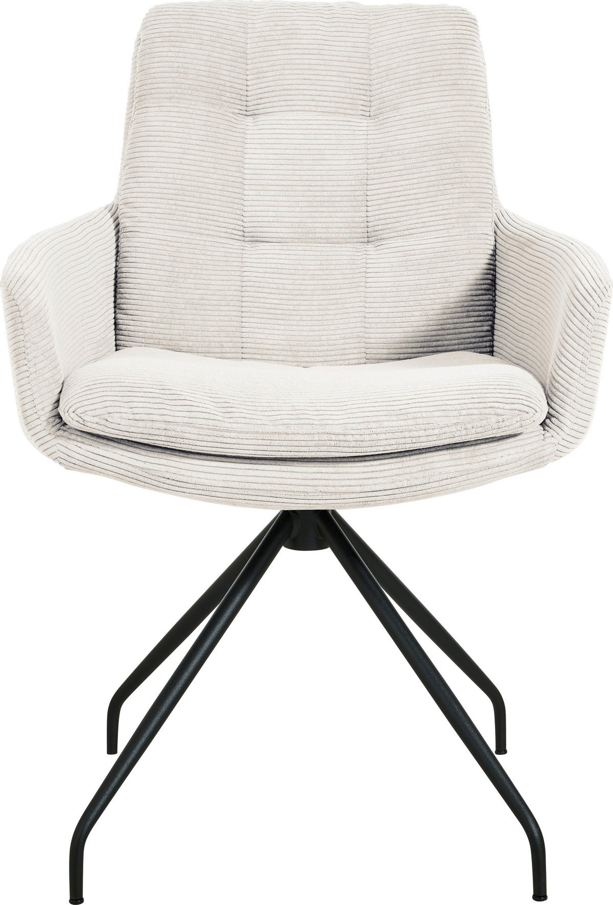 ARMLEHNSTUHL  in Cord  - Weiss/Schwarz, Design, Textil/Metall (63/90/69cm) - Johann Jakob