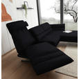ECKSOFA  in Flachgewebe Schwarz  279-327/176-217 cm  - Schwarz, Design, Textil/Metall (279-327/176-217cm) - Dieter Knoll