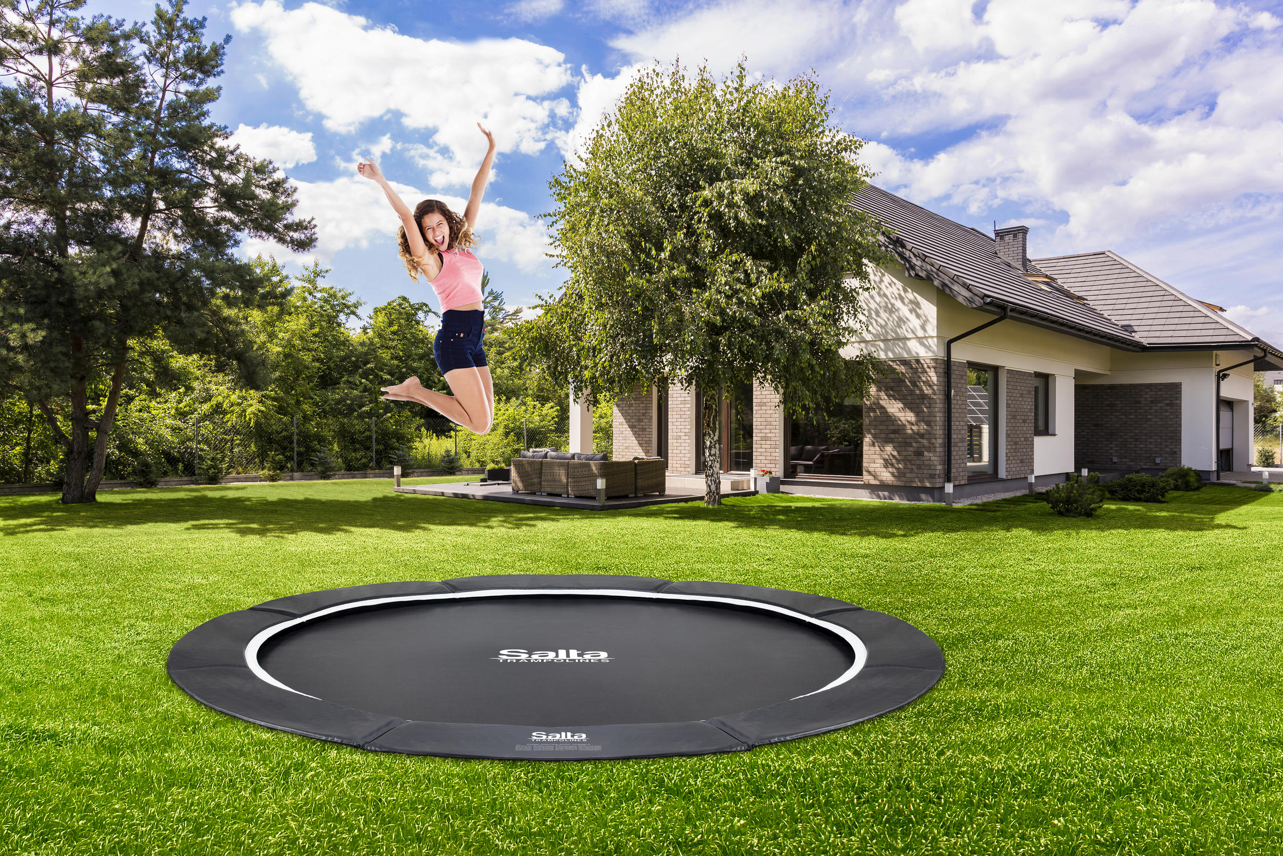 BODENTRAMPOLIN SALTA 5064A  - Schwarz, Trend, Metall (305cm) - Salta
