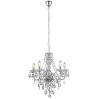 KRONLEUCHTER Marie Therese 55/130 cm   - Chromfarben, KONVENTIONELL, Kunststoff/Metall (55/130cm) - Searchlight