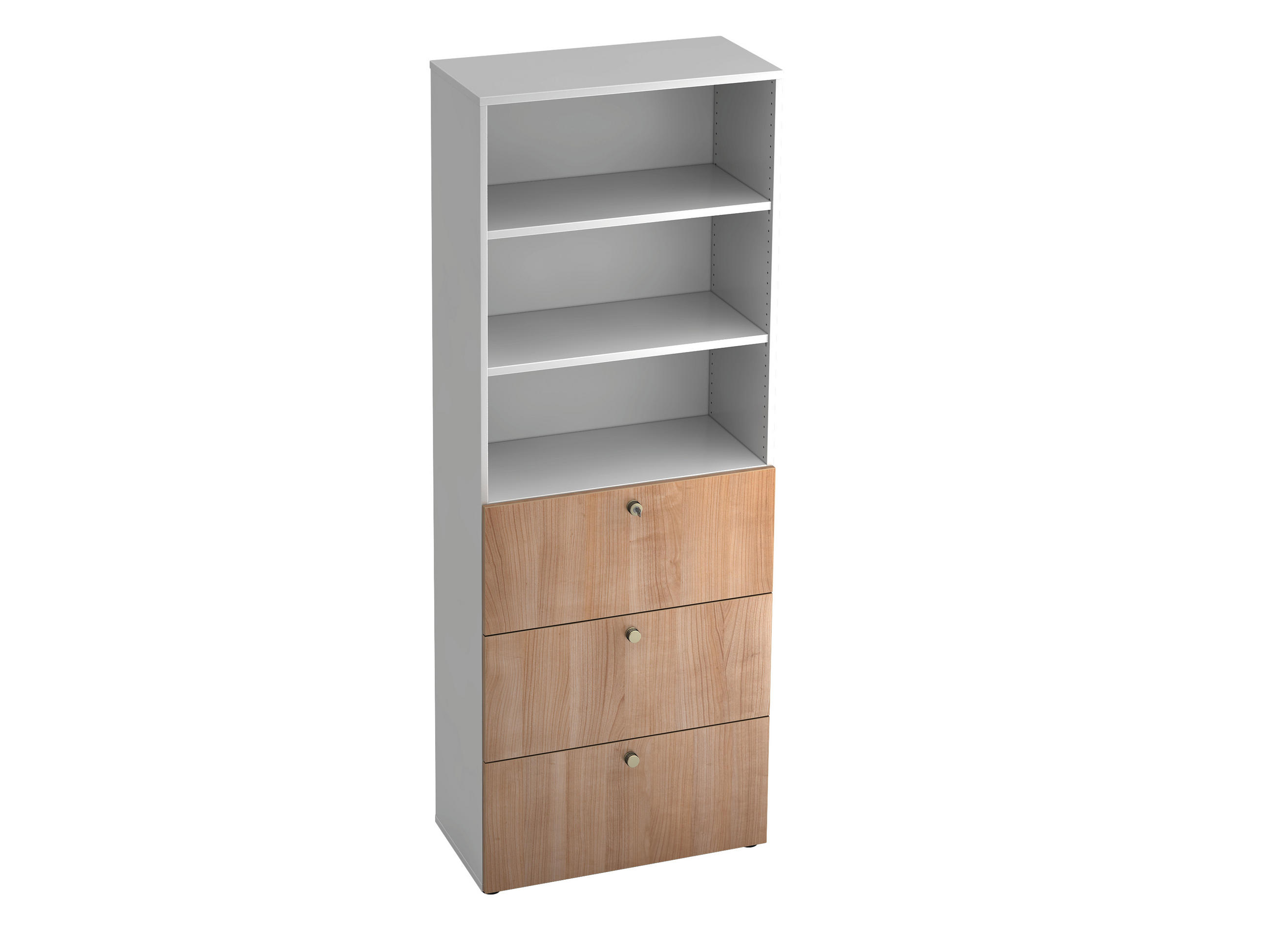 REGALELEMENT  80/215,6/42 cm Weiß, Nussbaumfarben  - Nussbaumfarben/Alufarben, KONVENTIONELL, Holzwerkstoff/Kunststoff (80/215,6/42cm) - Venda
