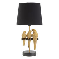 TISCHLEUCHTE 20/39 cm  - Goldfarben/Schwarz, Trend, Kunststoff/Textil (20/39cm) - Mauro Ferretti