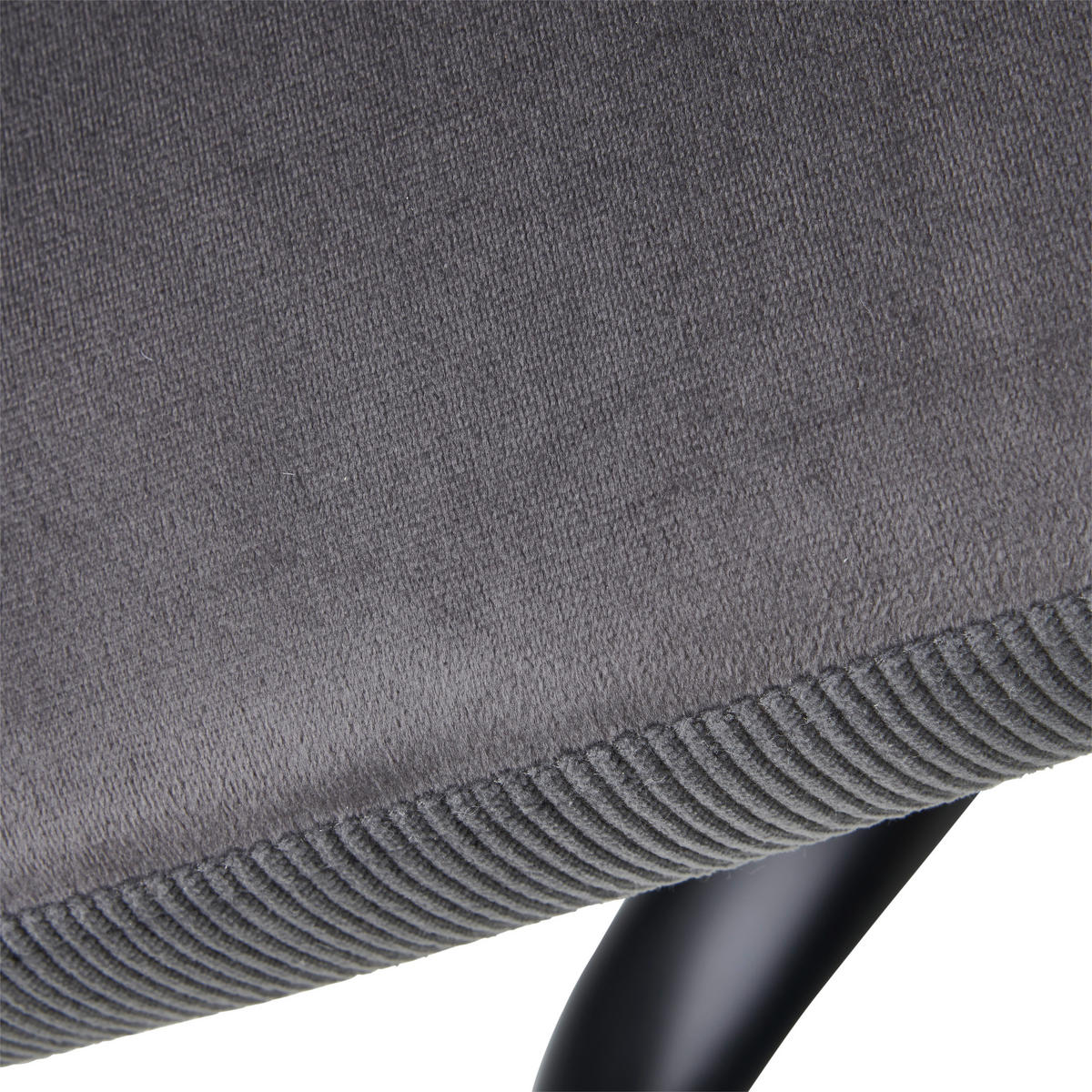 DREHSTUHL  in Cord, Samt Grau  - Schwarz/Grau, MODERN, Kunststoff/Textil (61/92/62cm) - Livetastic