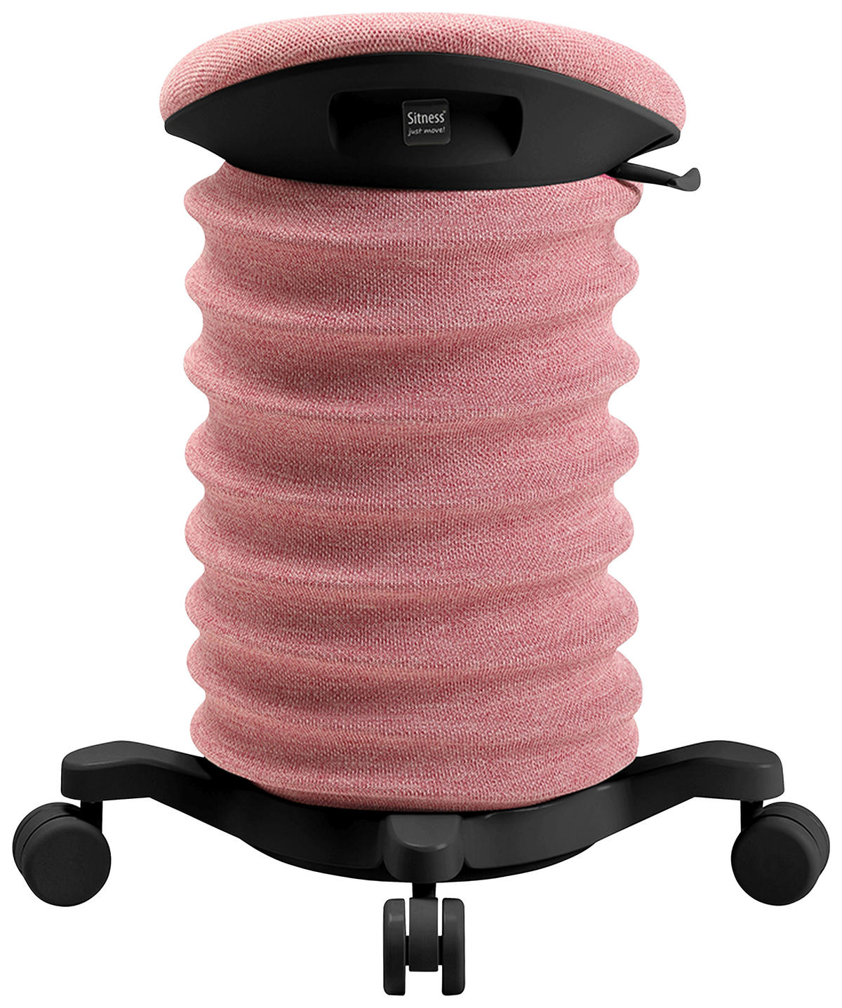 BÜROHOCKER   Rosa, Schwarz  - Schwarz/Rosa, Design, Kunststoff/Textil (37,5/58-70/36cm) - Topstar