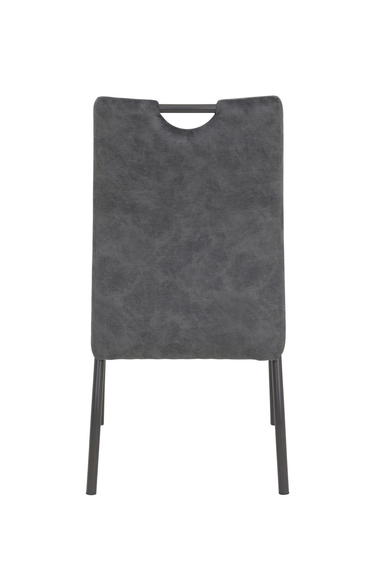 STUHL-SET 2 Stück  in Stahl Samt, Mikrofaser  - Anthrazit/Grau, MODERN, Textil/Metall (50/97/62cm) - MID.YOU