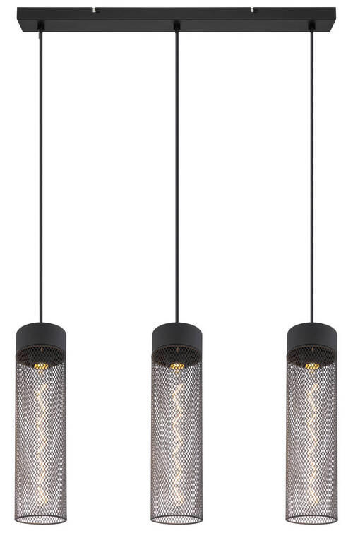 HÄNGLAMPA 60/9,5/120 cm  - svart, Design, metall (60/9,5/120cm) - Globo