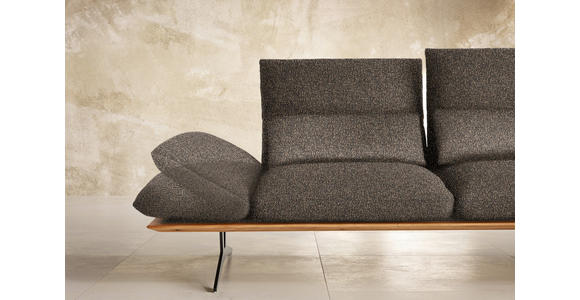 ECKSOFA in Flachgewebe Dunkelbraun  - Dunkelbraun/Schwarz, Design, Holz/Textil (314/159cm) - Dieter Knoll