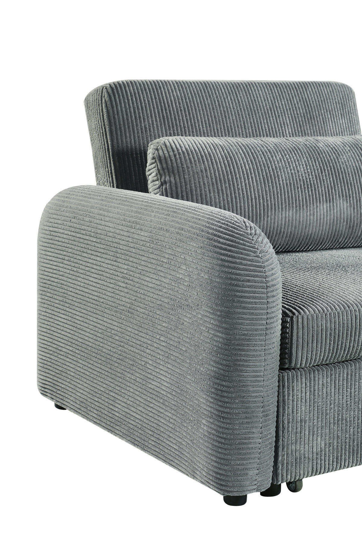 SCHLAFSESSEL PIANA Cord Dunkelgrau Liegefunktion  - Dunkelgrau/Schwarz, Design, Kunststoff/Textil (108/86/90cm) - MID.YOU