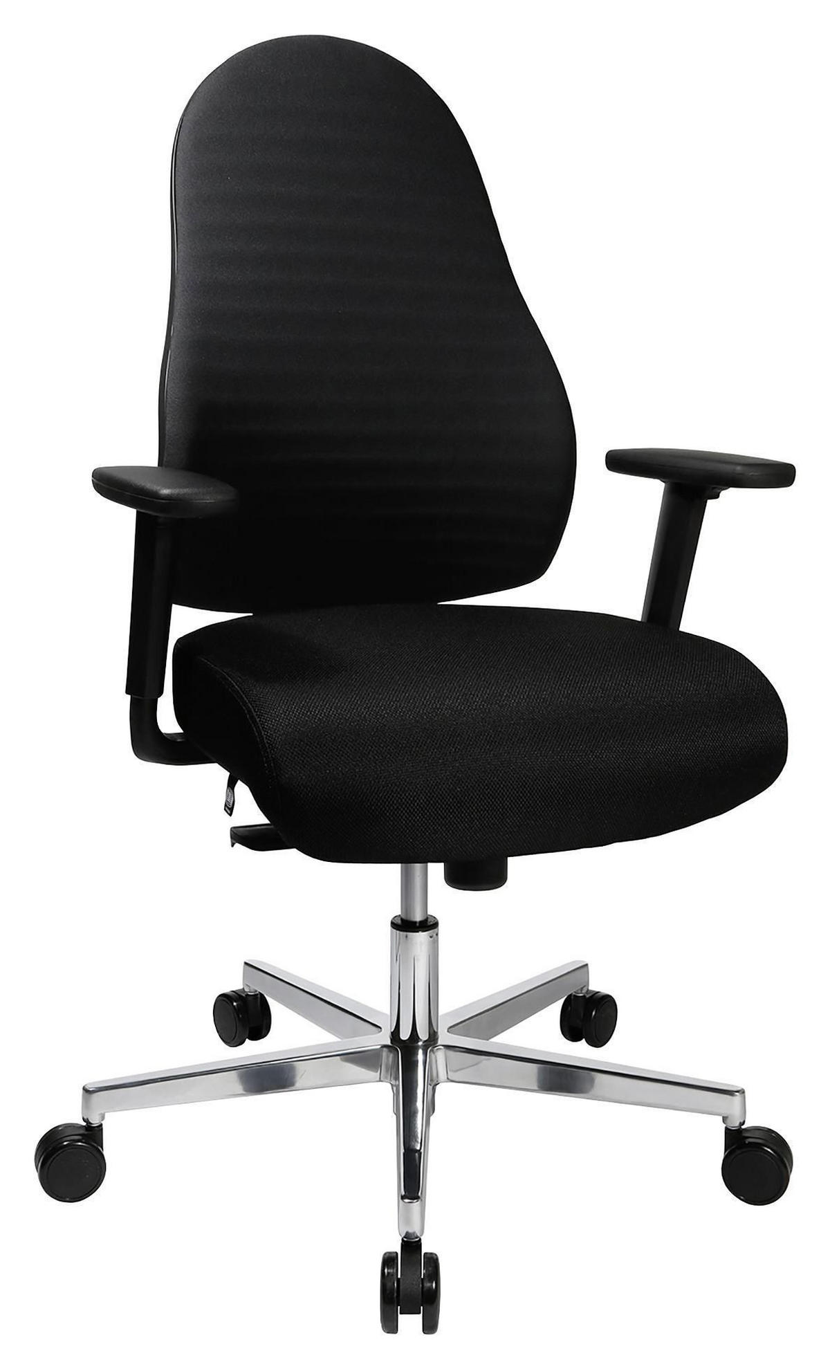 DREHSTUHL  in Webstoff Schwarz  - Schwarz/Alufarben, Design, Kunststoff/Textil (48/108-122/48cm) - Dieter Knoll