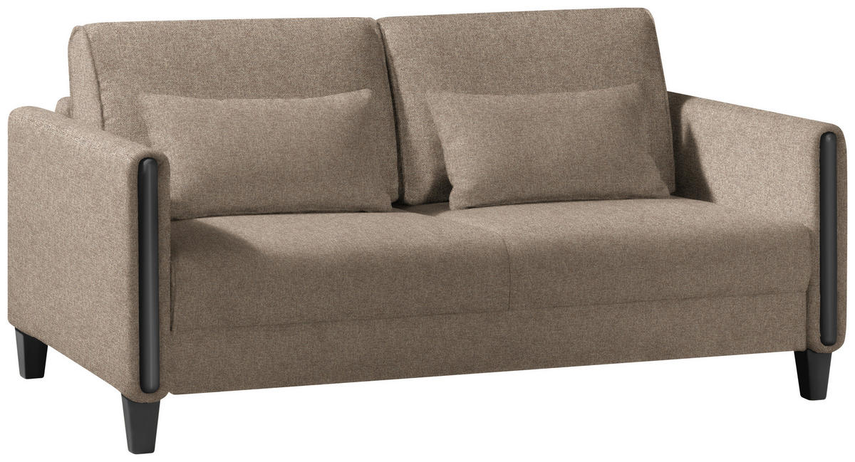SCHLAFSOFA in Holz, Textil Schwarz, Hellbraun  - Hellbraun/Schwarz, Design, Holz/Textil (174/88/104cm) - Niels Andersson