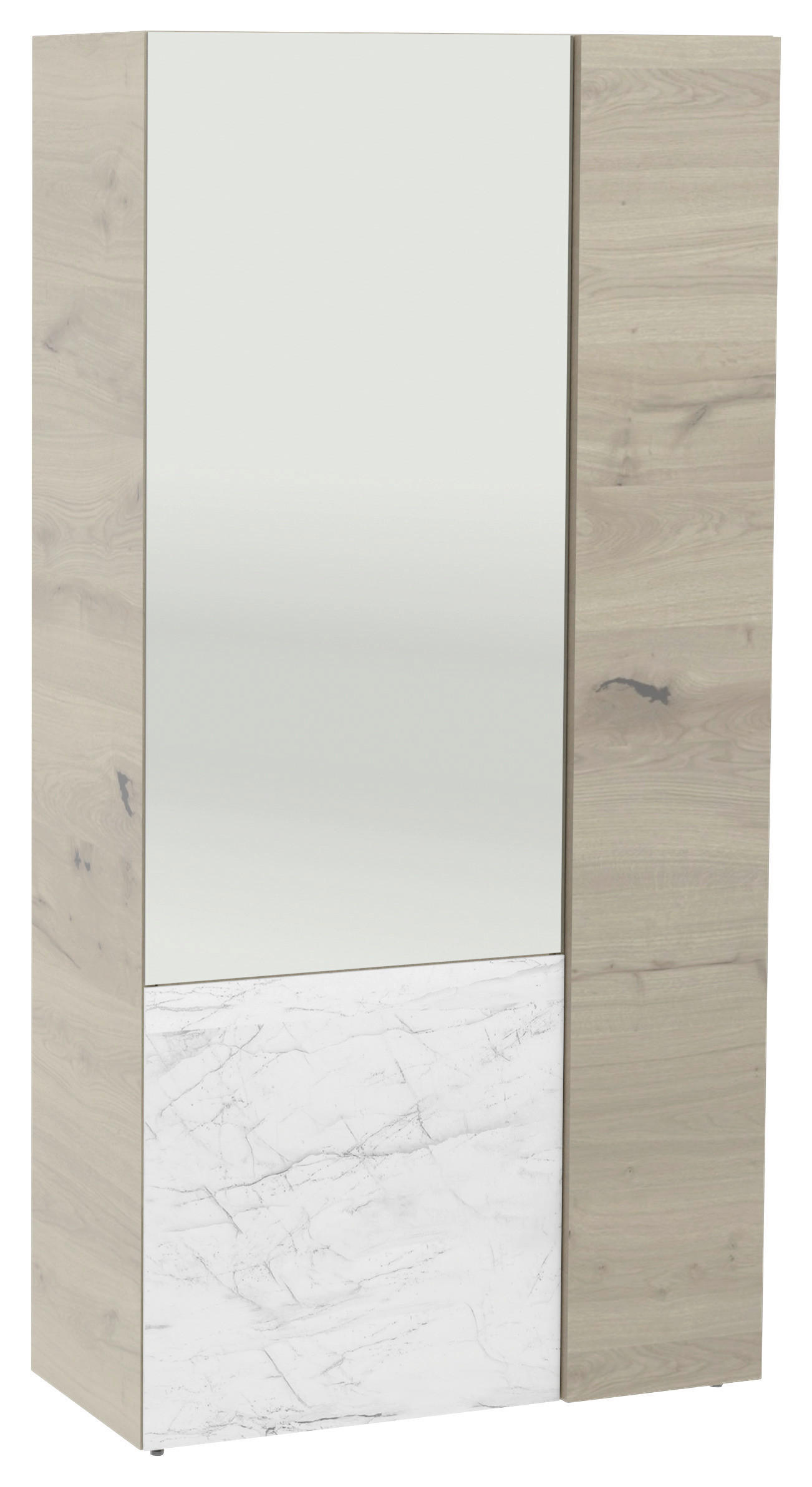 GARDEROBENSCHRANK in 96/194/41,6 cm - Eichefarben/Weiß, Natur, Glas/Holz (96/194/41,6cm) - Voglauer