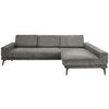 ECKSOFA Anthrazit Chenille  - Anthrazit/Schwarz, KONVENTIONELL, Textil/Metall (294/184cm) - SetOne by Musterring