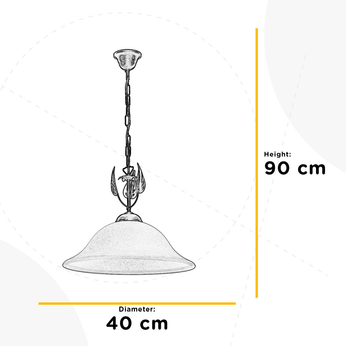 HÄNGELEUCHTE 40/40/90 cm   - Klar/Bronzefarben, KONVENTIONELL, Glas/Metall (40/40/90cm)