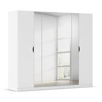 DREHTÜRENSCHRANK in Weiss  - Weiss, Modern, Glas/Holzwerkstoff (225/197/54cm) - Boxxx