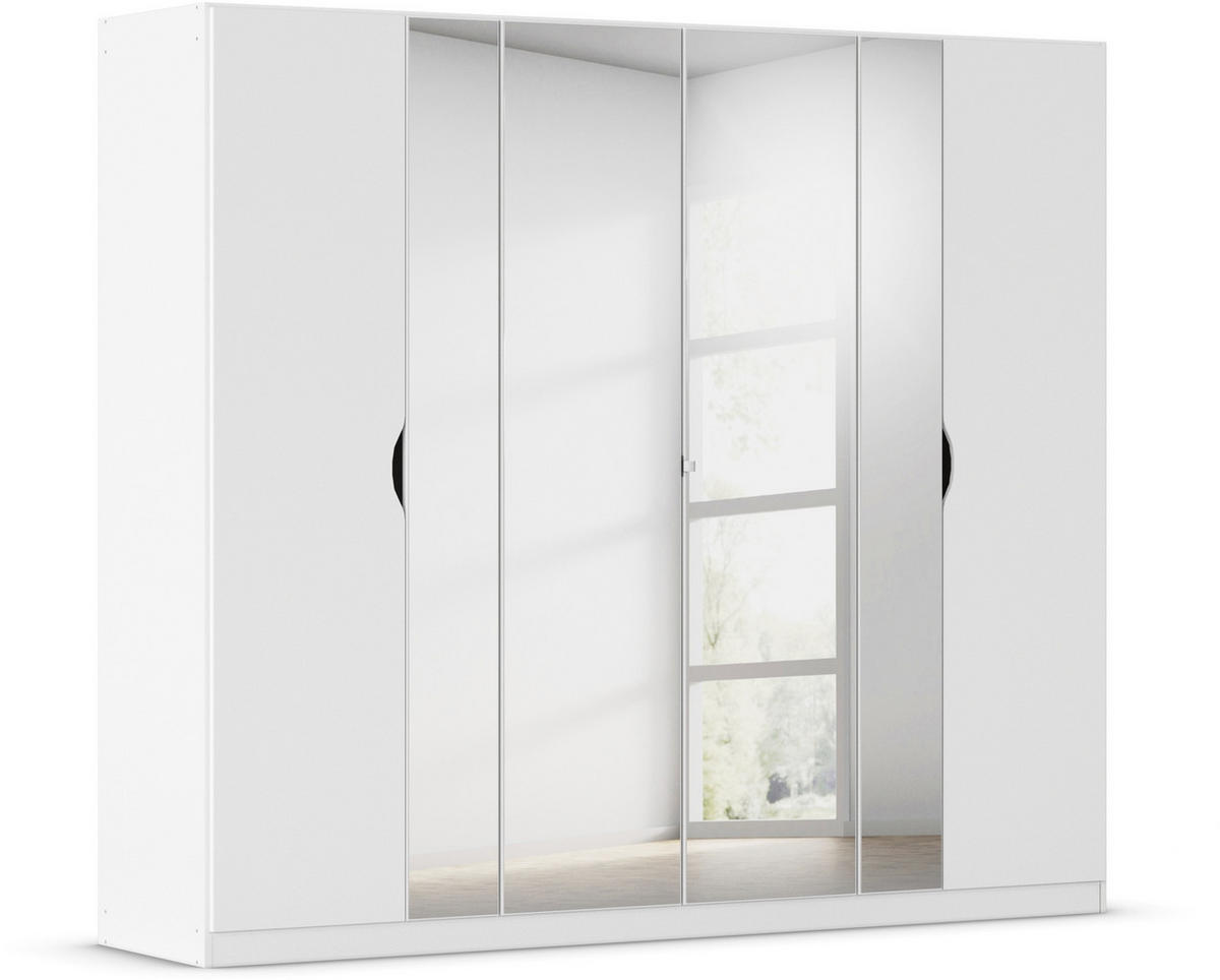 DREHTÜRENSCHRANK in Weiss  - Weiss, Modern, Glas/Holzwerkstoff (225/197/54cm) - Boxxx