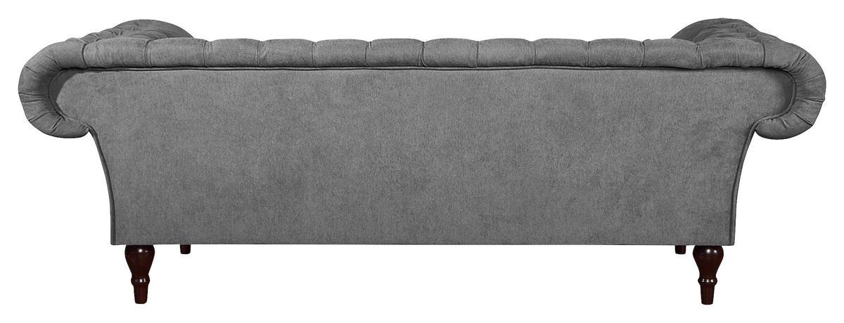 3-SITZER-SOFA Mikrofaser Grau  - Braun/Grau, Design, Holz/Textil (232/79/97cm) - Livetastic