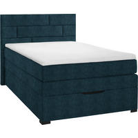BOXSPRINGBETT 100/200 cm  in Dunkelblau  - Wengefarben/Dunkelblau, KONVENTIONELL, Holz/Textil (100/200cm) - Carryhome