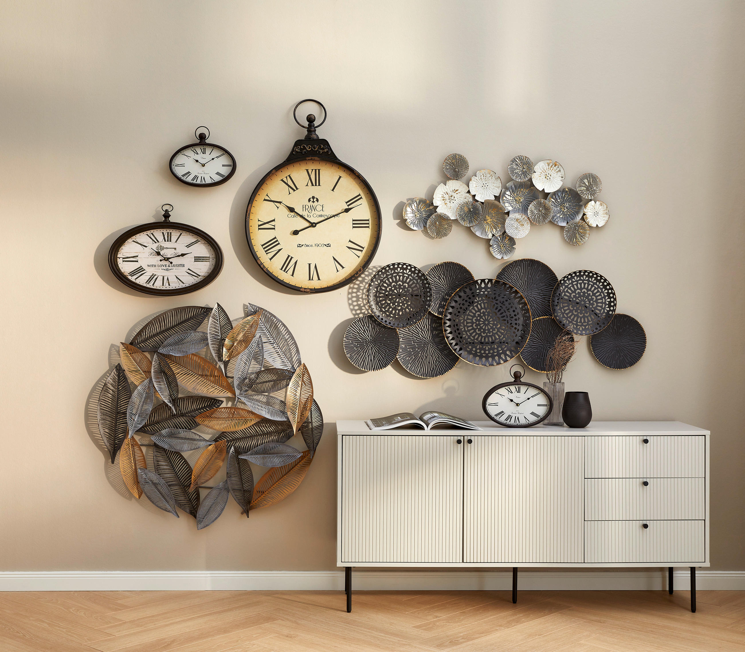 WANDDEKO Metall  - Goldfarben/Schwarz, LIFESTYLE, Metall (134/7/54cm) - Ambia Home