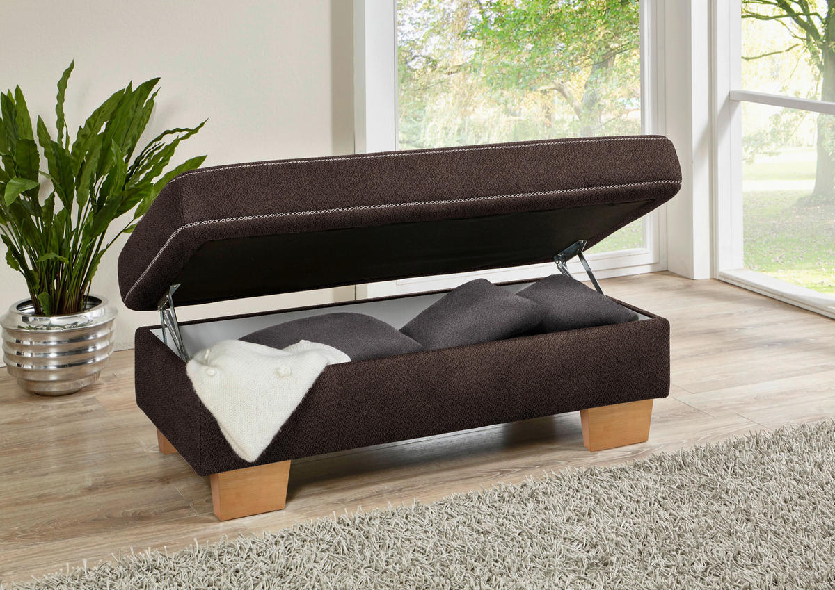 ECKSOFA in Mikrofaser Dunkelbraun  - Eichefarben/Dunkelbraun, Natur, Holz/Textil (226/273cm) - Beldomo System