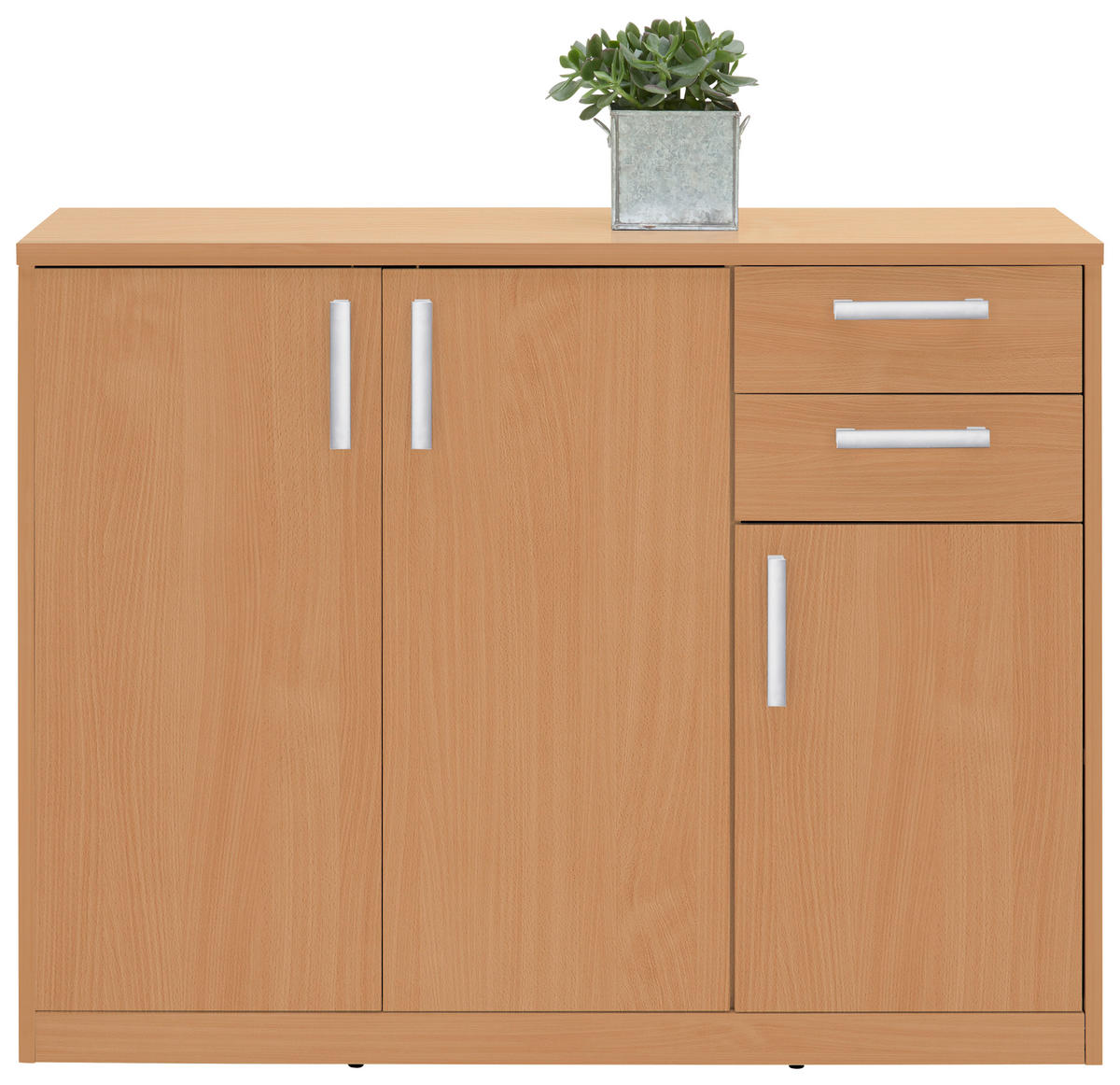 KOMMODE  in 106/84/36 cm  - Silberfarben/Buchefarben, Basics, Holzwerkstoff (106/84/36cm) - Xora