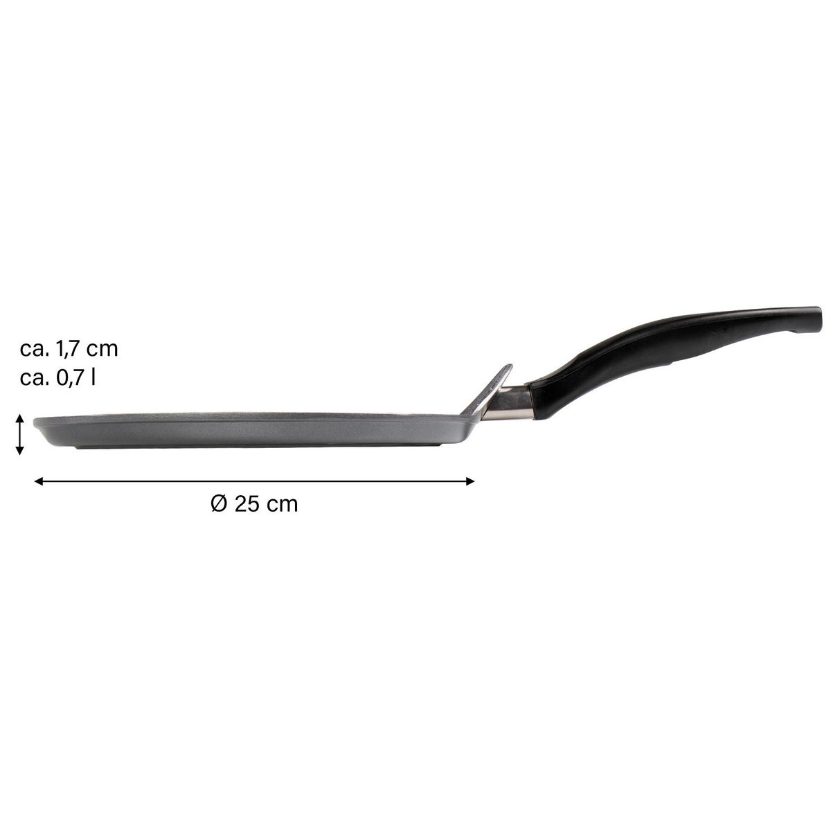 CREPESPFANNE 25 cm  - Grau, Basics, Metall (25cm) - Stoneline