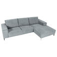 ECKSOFA  in Cord Hellgrau  285/170 cm  - Hellgrau/Schwarz, KONVENTIONELL, Textil/Metall (285/170cm) - Carryhome