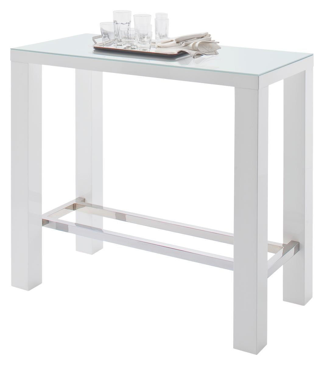 Carryhome BAROVÝ STÔL, biela, 120/60/107 cm