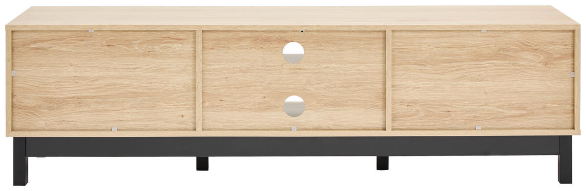 TV-BÄNK  i 160/45/39 cm  - svart/naturfärgad, Natur, metall/papper (160/45/39cm) - MID.YOU