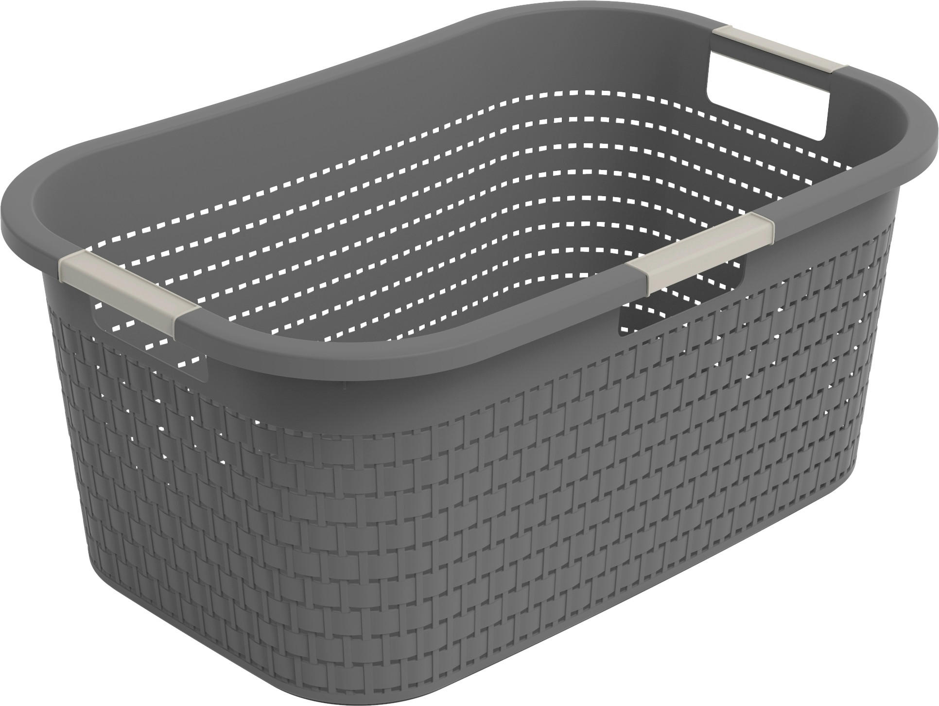 WÄSCHEKORB - Anthrazit, Basics, Kunststoff (58/38,9/25,1cm) - Rotho