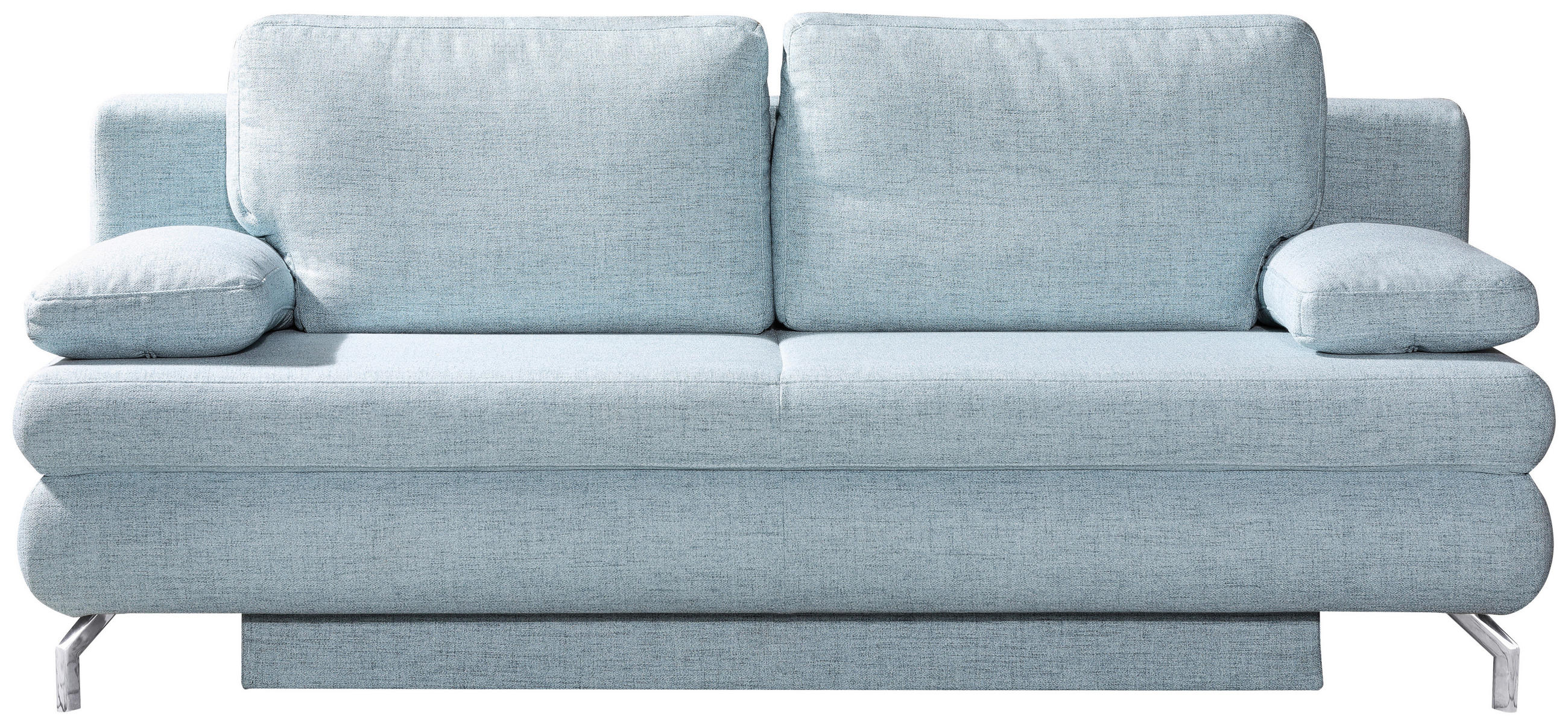 SCHLAFSOFA Flachgewebe Hellblau  - Chromfarben/Hellblau, Design, Textil/Metall (200/91/92cm) - Novel
