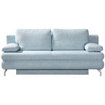 SCHLAFSOFA in Flachgewebe Hellblau  - Chromfarben/Hellblau, Design, Textil/Metall (200/91/92cm) - Novel