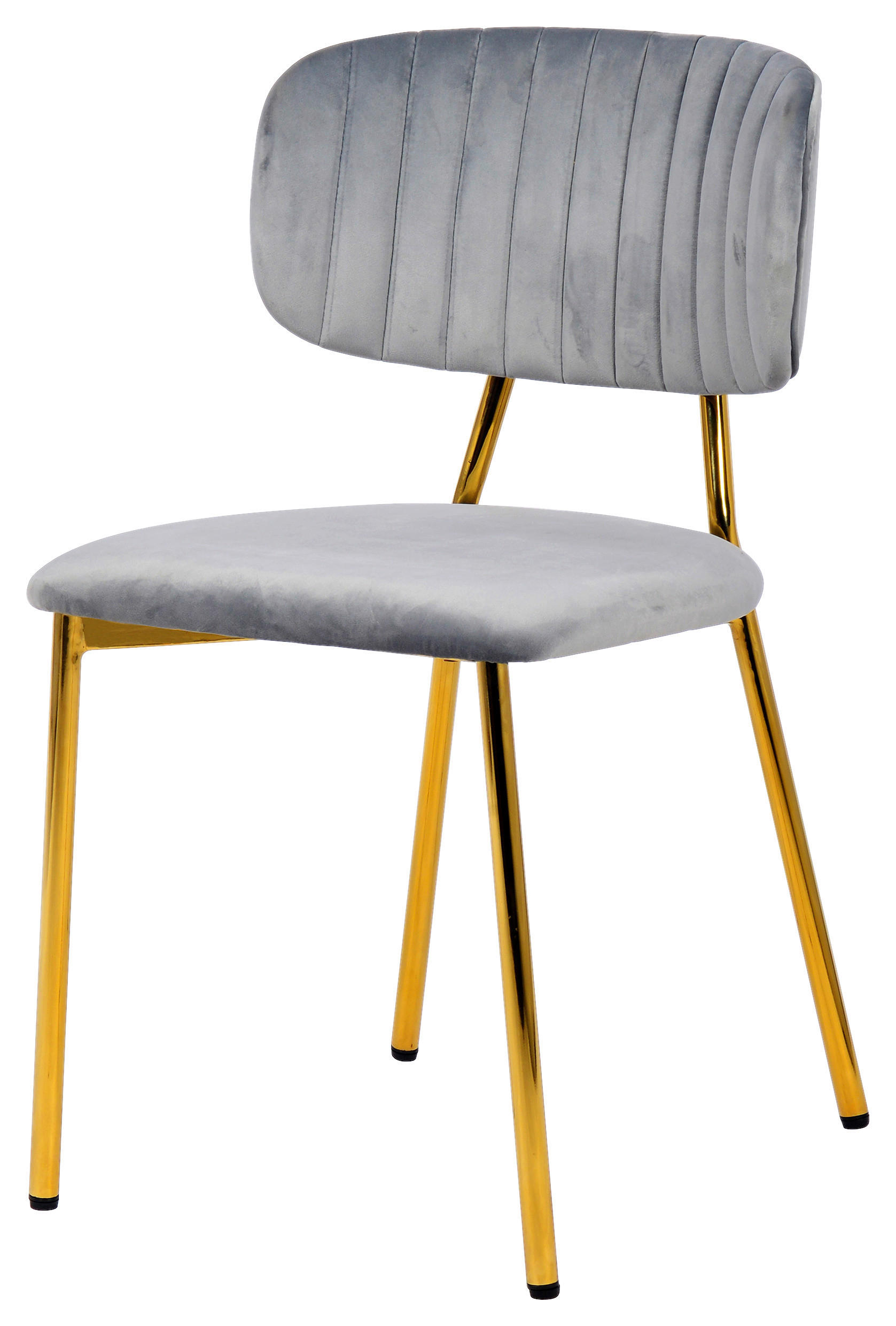 STOLSET 2 styck järn  - grå/guldfärgad, Design, metall/plast (47/80/51cm) - Kayoom