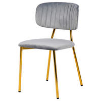 STUHL-SET 2 Stück  in Eisen Metall, Kunststoff  - Goldfarben/Grau, Design, Kunststoff/Metall (47/80/51cm) - Kayoom