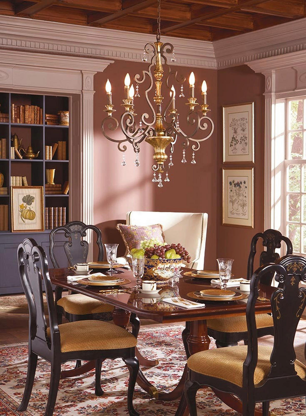 KRONLEUCHTER 71,1/105,5 cm    - Bronzefarben, Konventionell, Glas/Metall (71,1/105,5cm) - Elstead Lighting