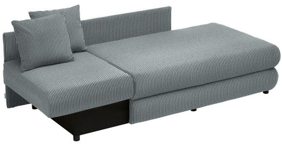 RÉCAMIERE in Cord Blaugrau - Blaugrau/Schwarz, Design, Kunststoff/Textil (171/88/93cm) - Cantus