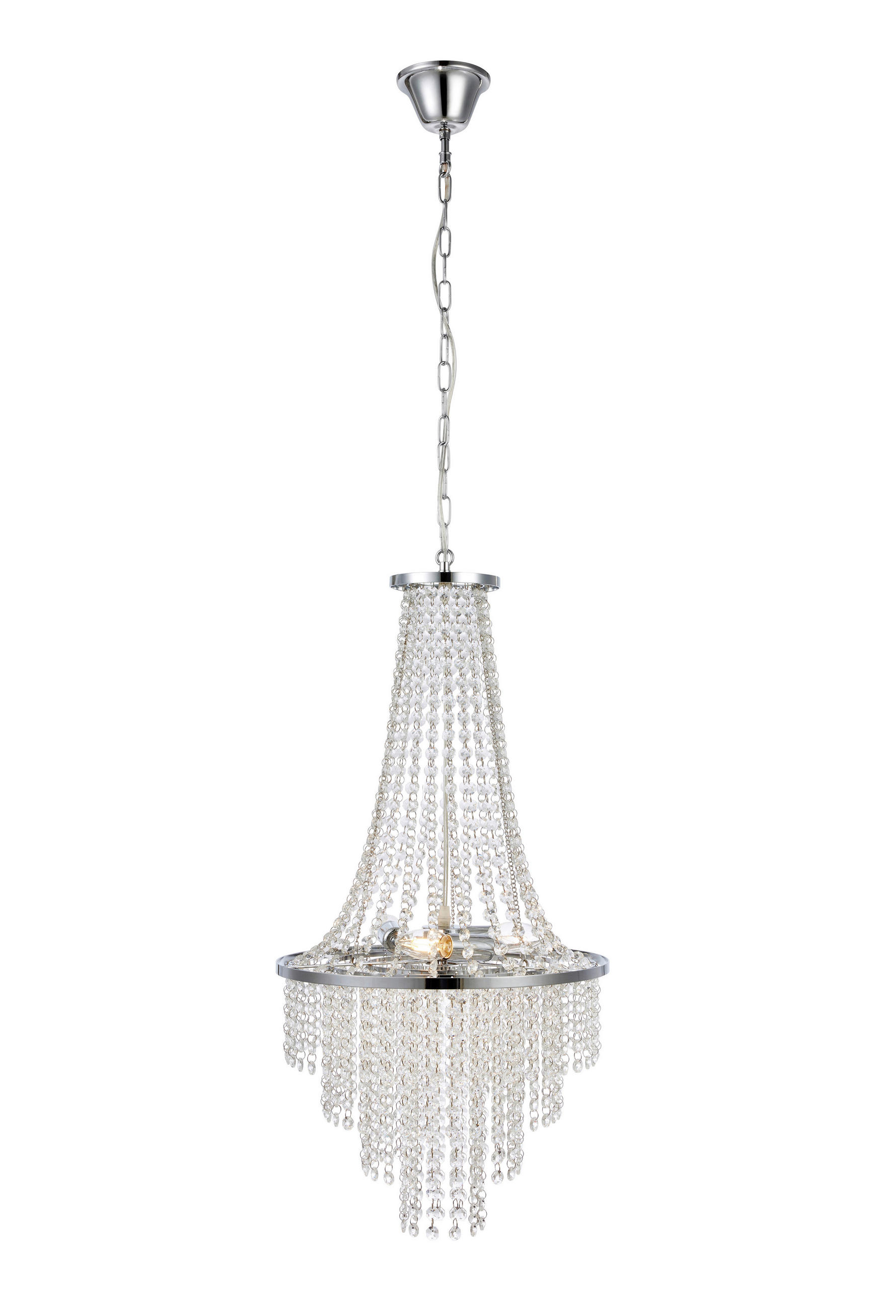 KRONLEUCHTER 38/68 cm   - Klar/Chromfarben, Basics, Glas/Metall (38/68cm) - Markslöjd