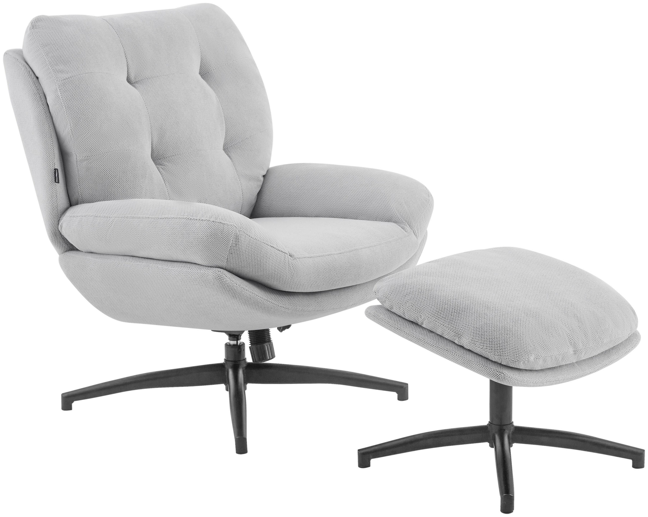 RELAXSESSELSET Metall, Textil Grau, Schwarz  - Schwarz/Grau, Design, Textil/Metall (75/97/88cm) - Carryhome