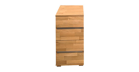 ANSTELLCONTAINER Wildeiche teilmassiv Edelstahlfarben, Wildeiche  - Wildeiche/Edelstahlfarben, KONVENTIONELL, Holz/Metall (40/75/80cm) - Linea Natura