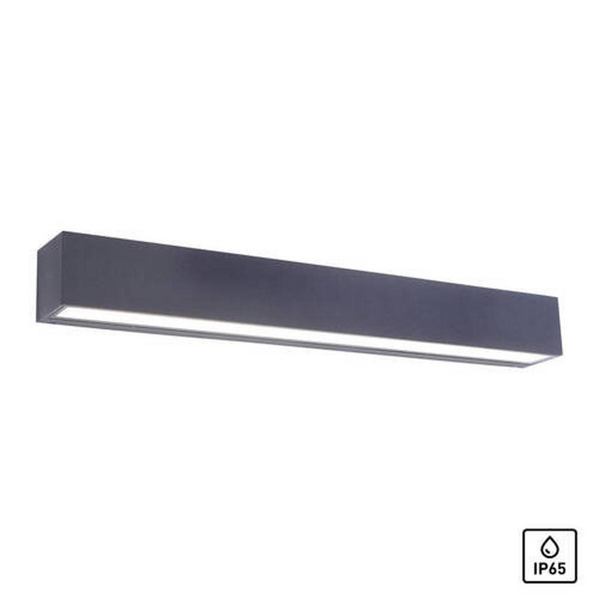 LED-WANDLEUCHTE Robert 50/6/6 cm   - Anthrazit, KONVENTIONELL, Glas/Metall (50/6/6cm) - Paul Neuhaus