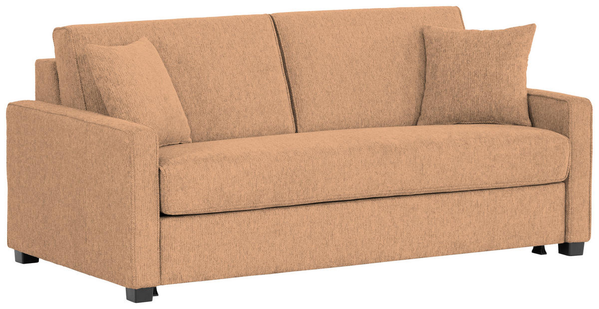 SCHLAFSOFA Sola in Webstoff Kupferfarben  - Schwarz/Kupferfarben, Design, Kunststoff/Textil (186/83/100cm) - Xora